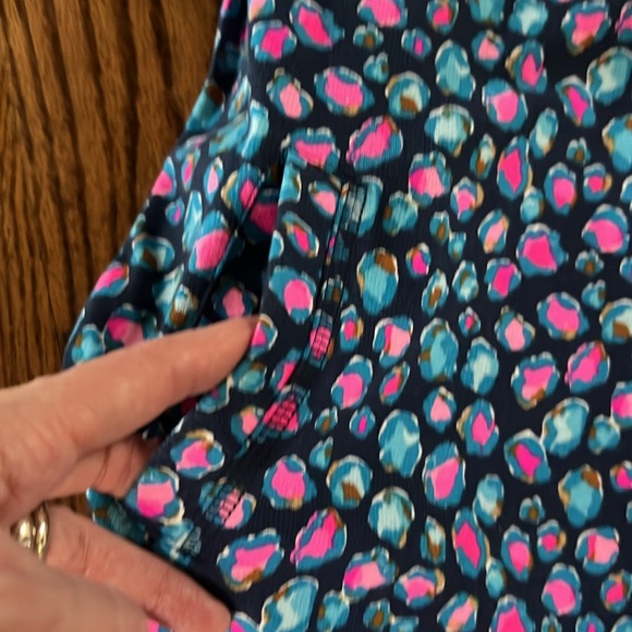 Lilly Pulitzer girls mini beachcomber dress Seabreeze blue low tide navy spotted - Picture 9 of 12